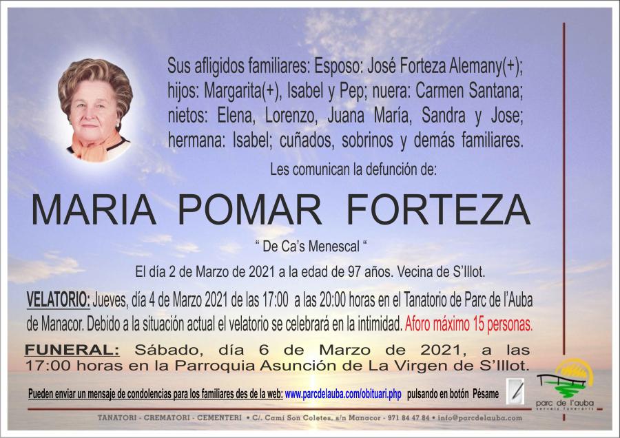 MARIA POMAR FORTEZA