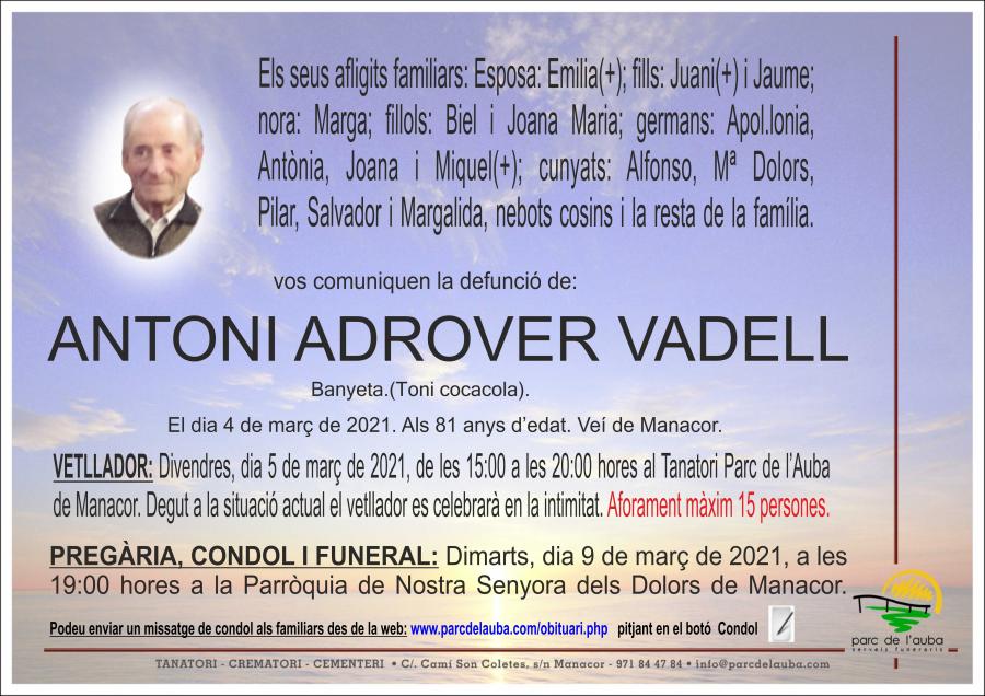ANTONI ADROVER VADELL