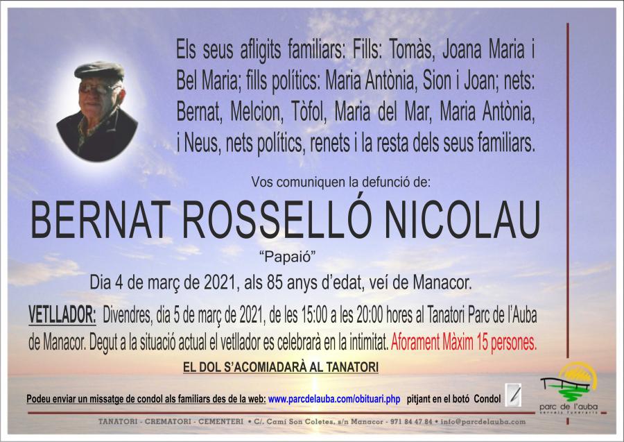 BERNAT ROSSELLÓ NICOLAU