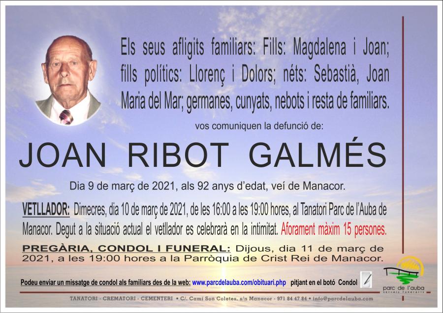 JOAN RIBOT GALMÉS