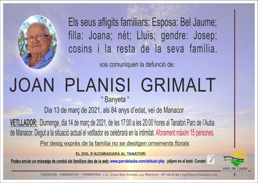 JOAN PLANISI GRIMALT