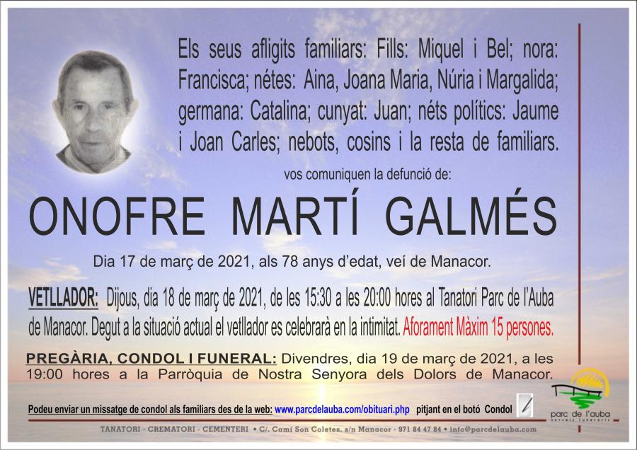 ONOFRE MARTÍ GALMÉS