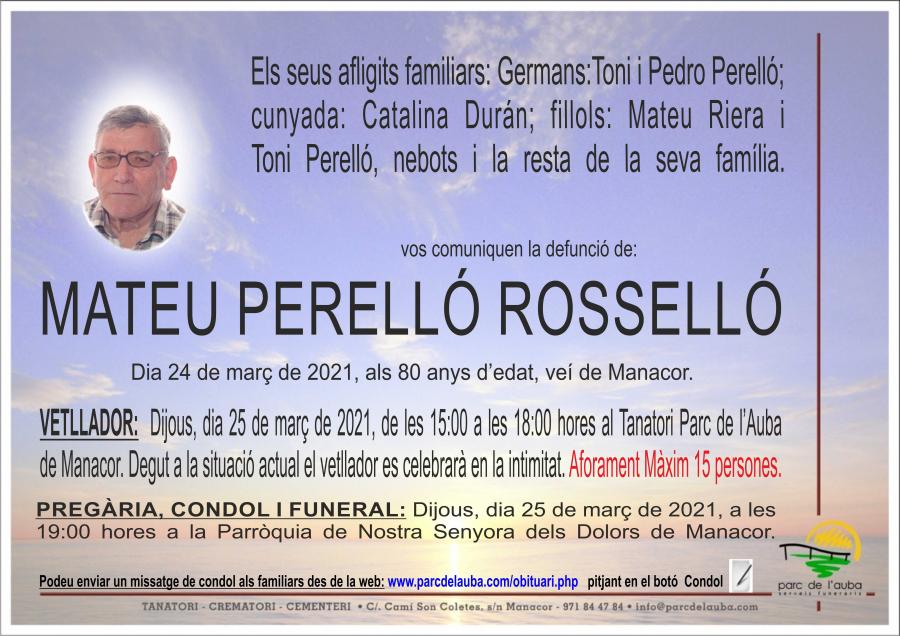 MATEU PERELLÓ ROSSELLÓ