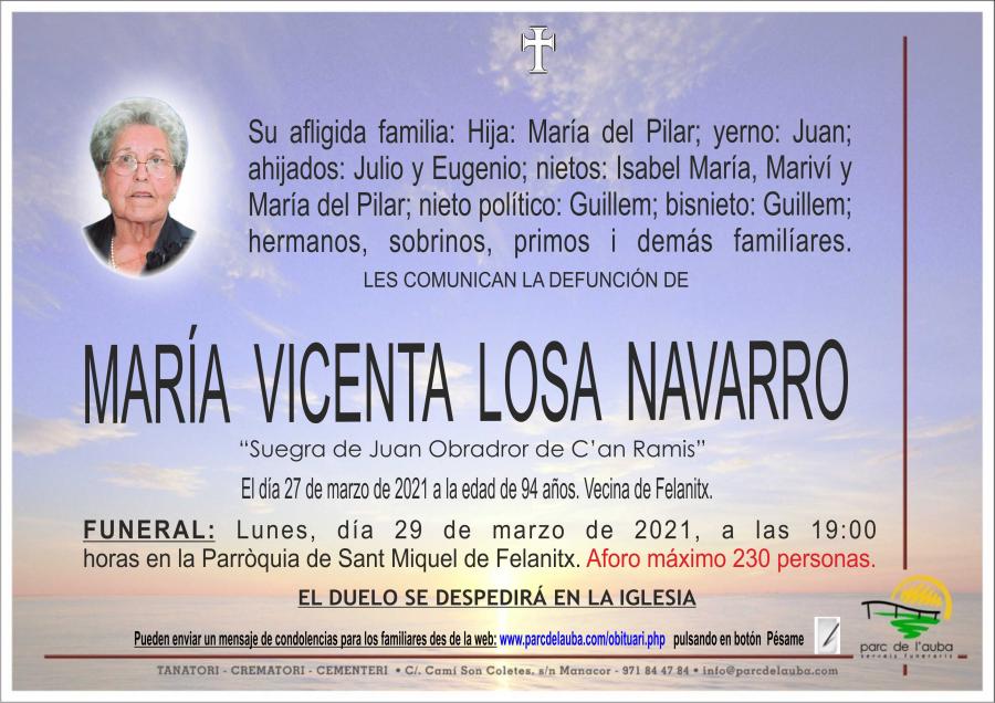 MARIA  VICENTA LOSA NAVARRO