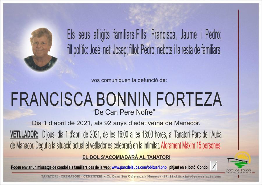 FRANCISCA BONNIN FORTEZA