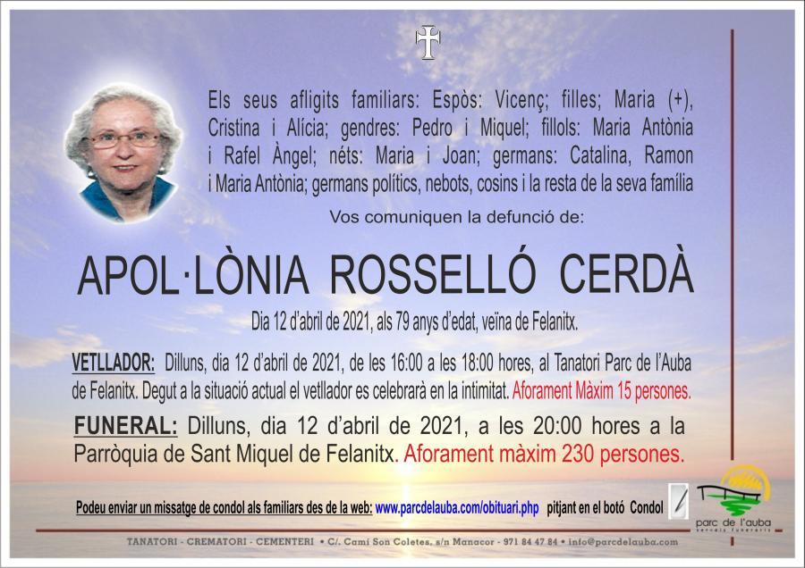 APOL.LÃ'NIA ROSSELLÓ CERDÀ
