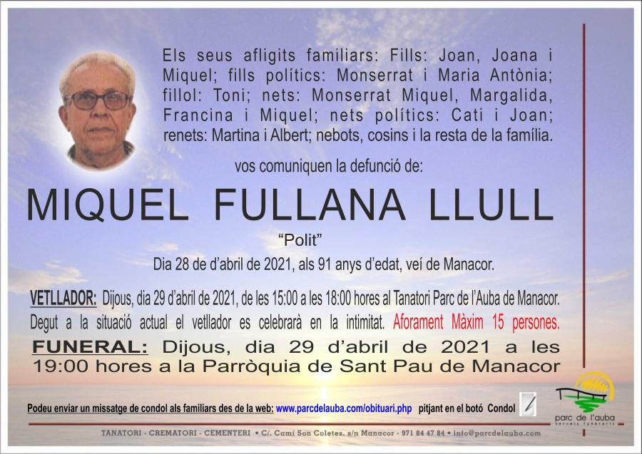 MIQUEL FULLANA  LLULL