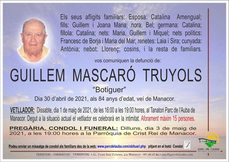 GUILLEM MASCARÓ  TRUYOLS