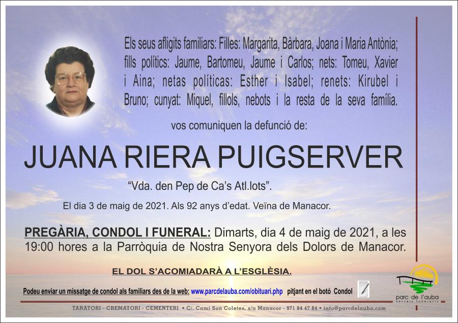 JUANA RIERA PUIGSERVER