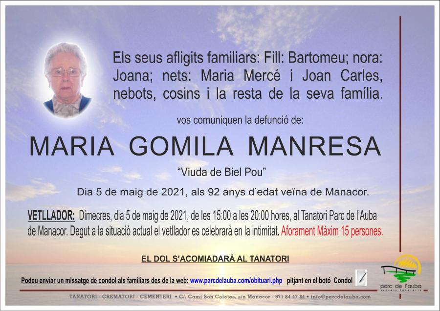 MARIA GOMILA MANRESA