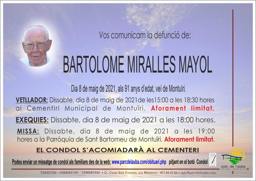 BARTOLOMÉ MIRALLES  MAYOL