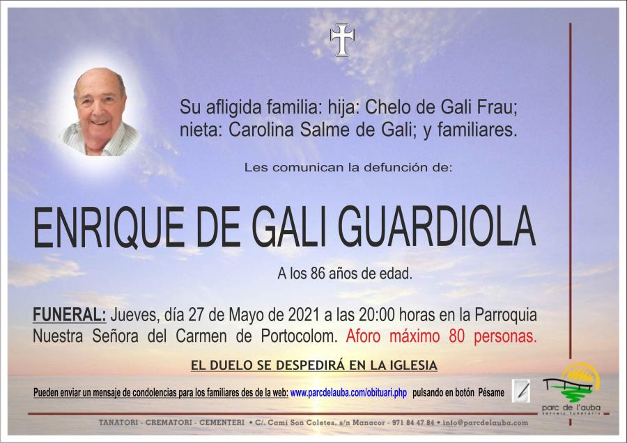 ENRIQUE DE GALI GUARDIOLA