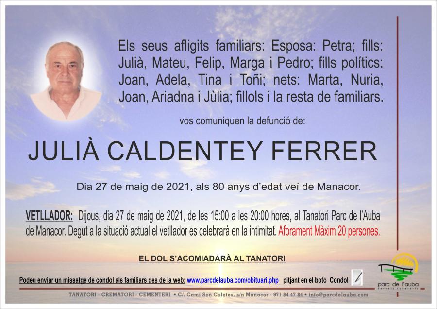 JULIÀ  CALDENTEY FERRER