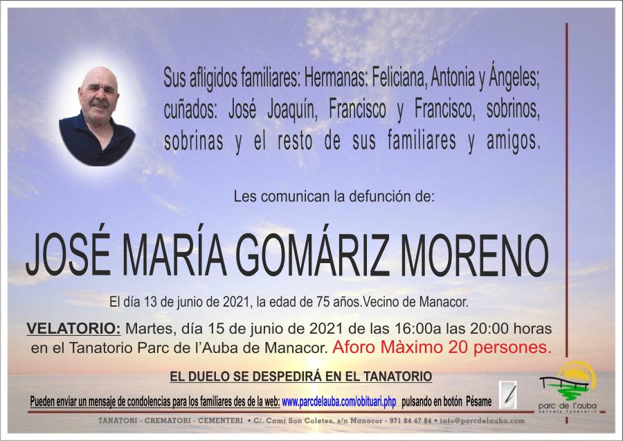 JOSÉ MARÍA GOMÁRIZ MORENO