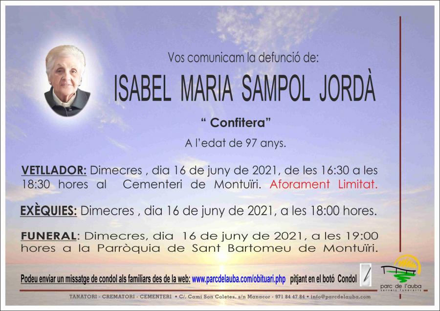 ISABEL MARIA SAMPOL JORDÀ
