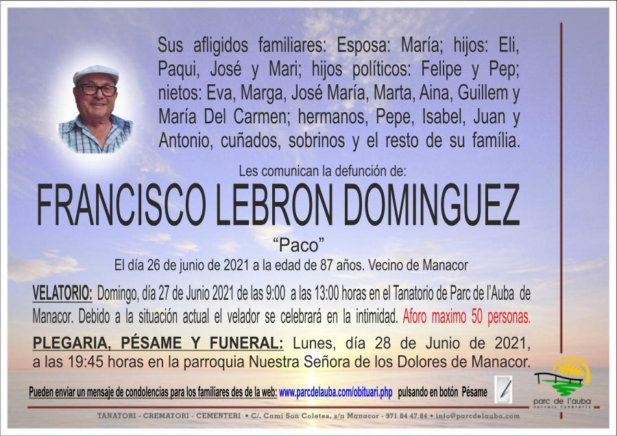 FRANCISCO LEBRON DOMINGUEZ