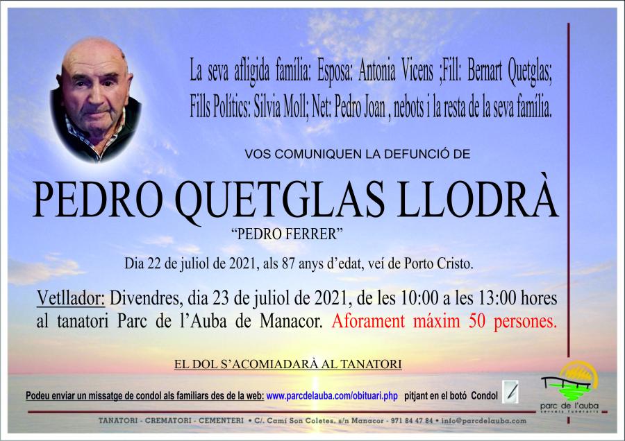 PEDRO  QUETGLAS LLODRÁ