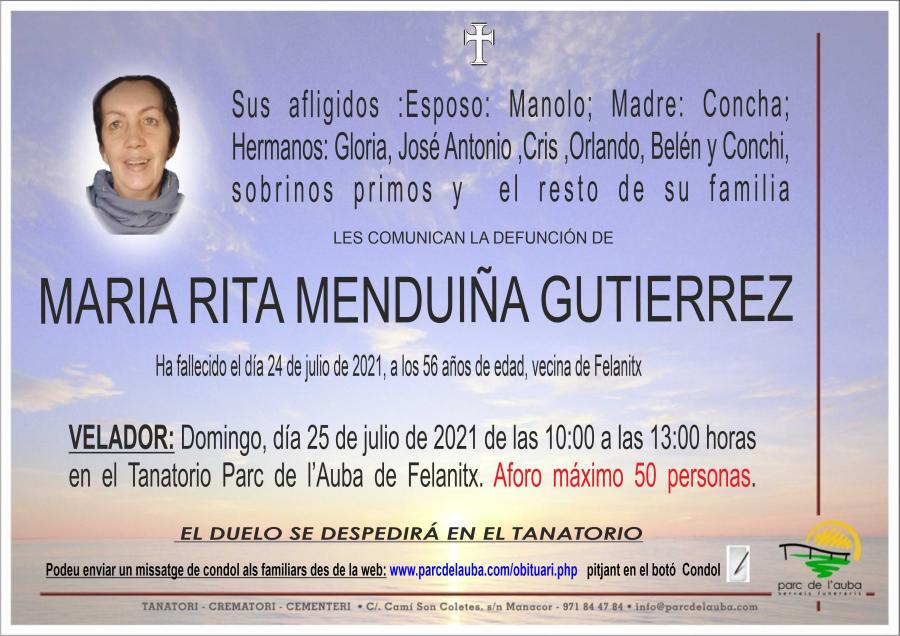 MARIA RITA MENDUIÑA GUTIERRREZ