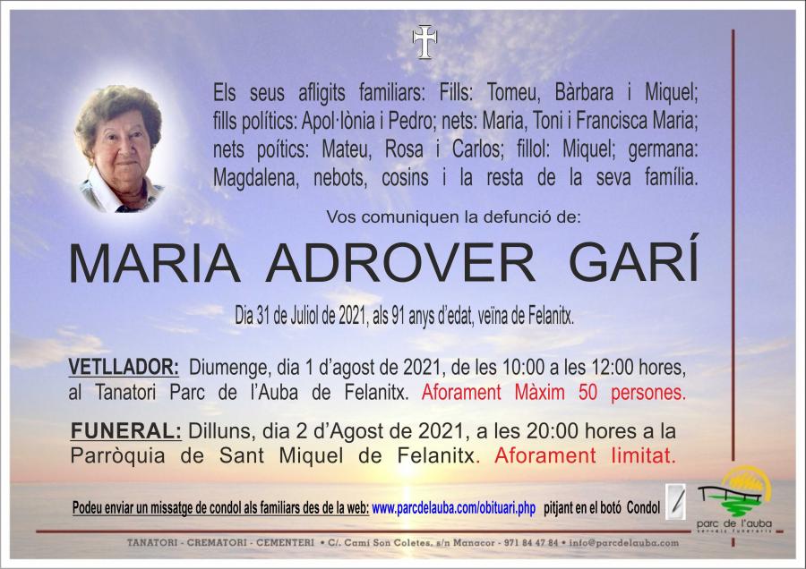 MARIA ADROVER  GARÍ