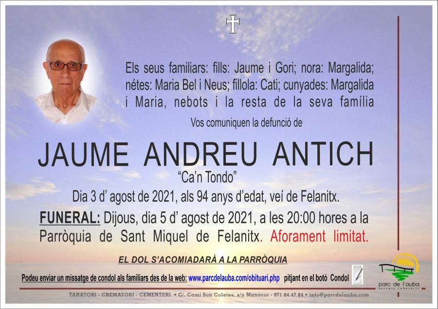 JAUME ANDREU ANTICH