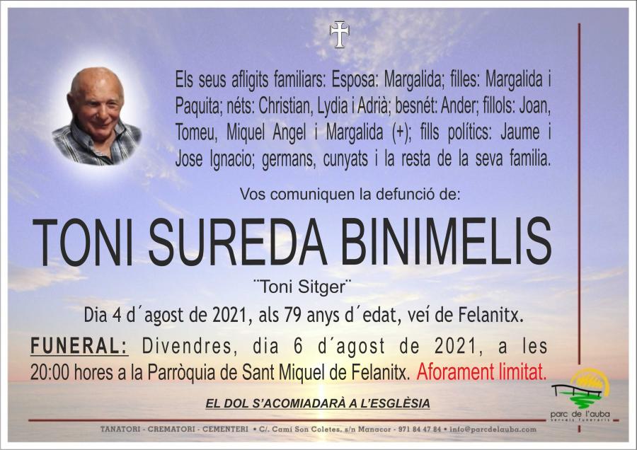 TONI SUREDA BINIMELIS