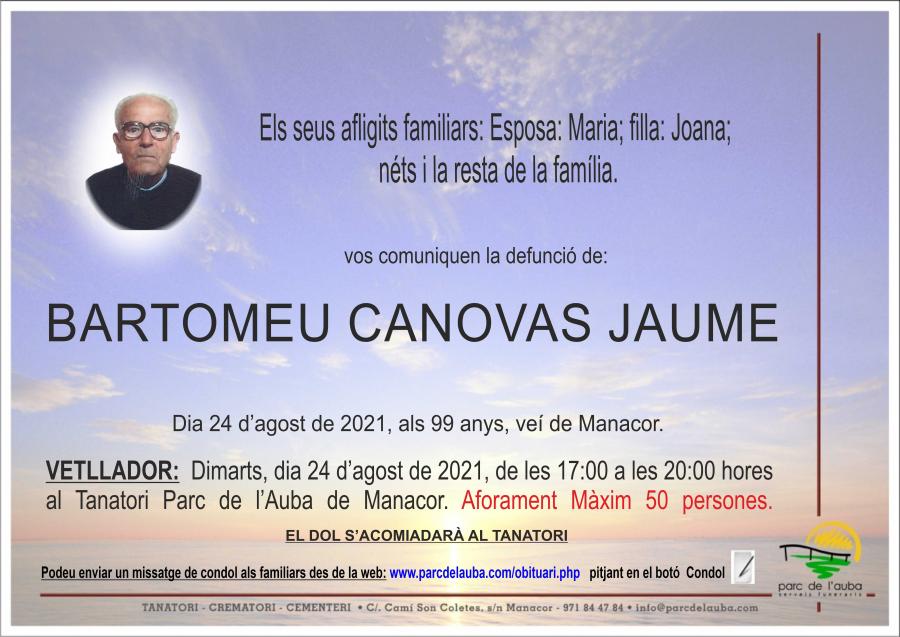 BARTOMEU CANOVAS JAUME