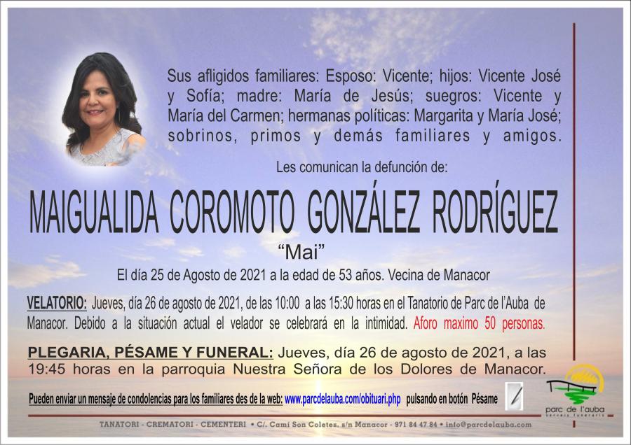 MAIGUALIDA  COROMOTO GONZÁLEZ  RODRIGUEZ