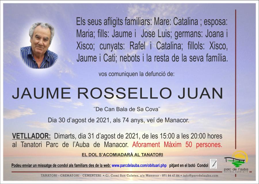 JAUME ROSSELLÓ JUAN