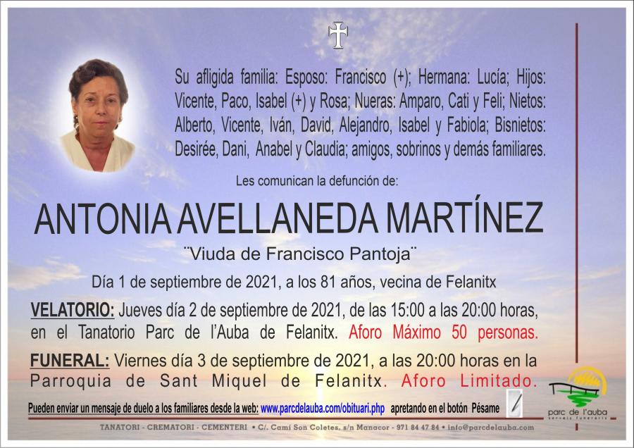 ANTONIA  AVELLANEDA MARTÍNEZ