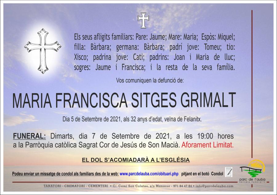 MARIA FRANCISCA  SITGES GRIMALT