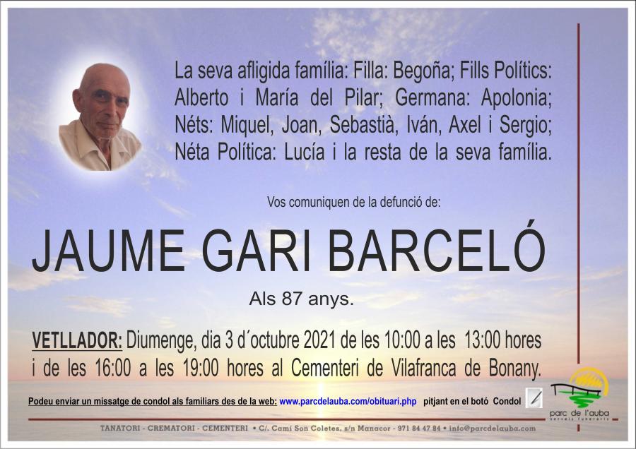 JAUME GARI BARCELÓ