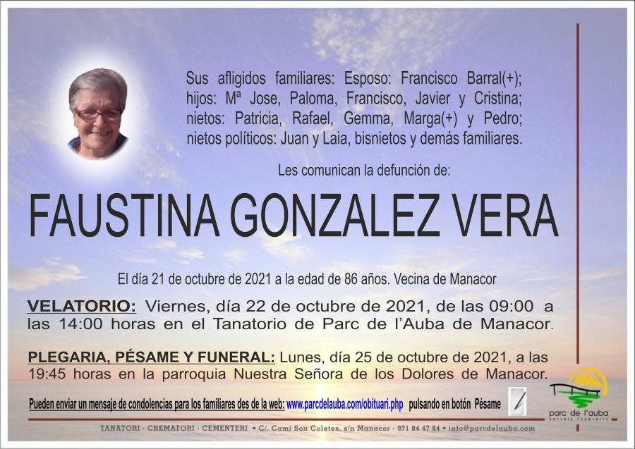 FAUSTINA GONZALEZ VERA