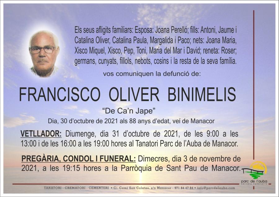 FRANCISCO OLIVER BINIMELIS