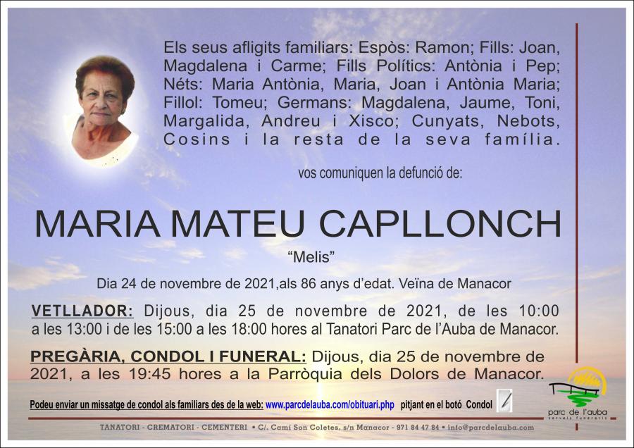 MARIA MATEU CAPLLONCH