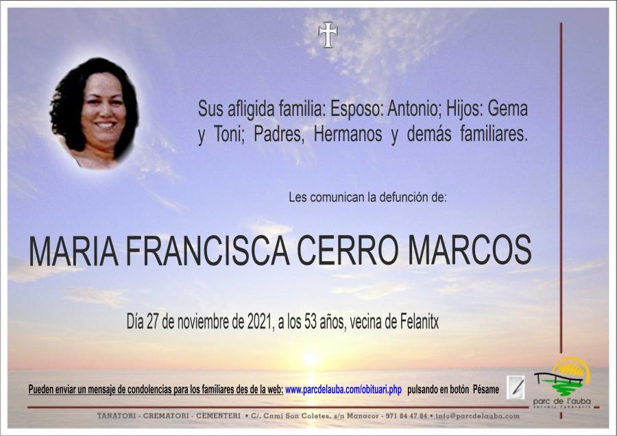 MARIA FRANCISCA  CERRO MARCOS