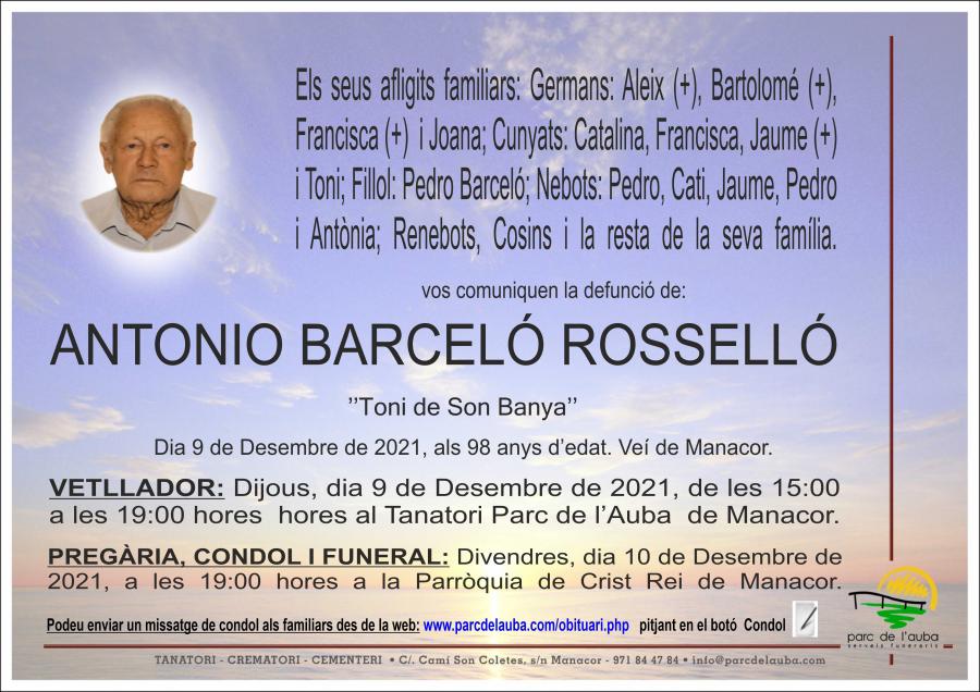 ANTONIO BARCELÓ ROSSELLÓ