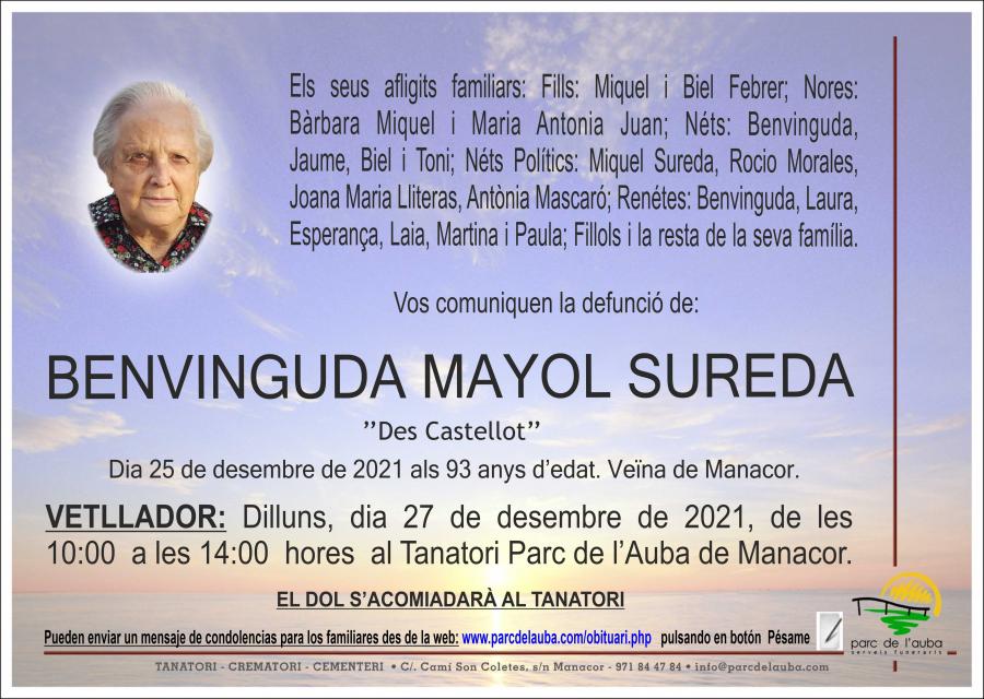 BENVINGUDA MAYOL SUREDA