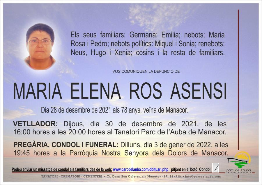 MARIA ELENA  ROS ASENSI