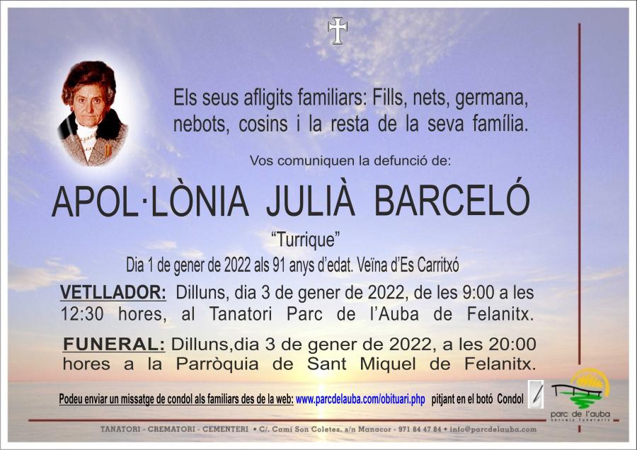 APOL·LÒNIA JULIÀ BARCELÓ