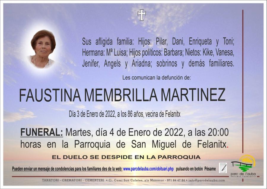 FAUSTINA MEMBRILLA MARTINEZ