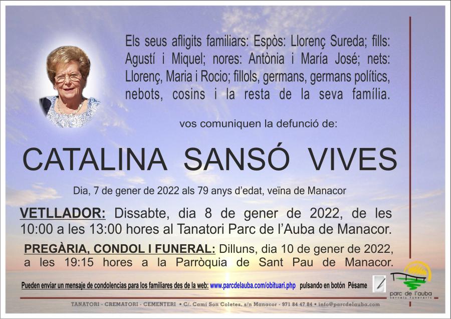 CATALINA SANSÓ  VIVES