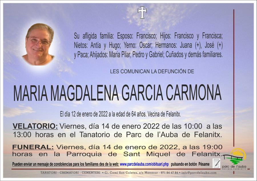 MARIA MAGDALENA GARCIA CARMONA