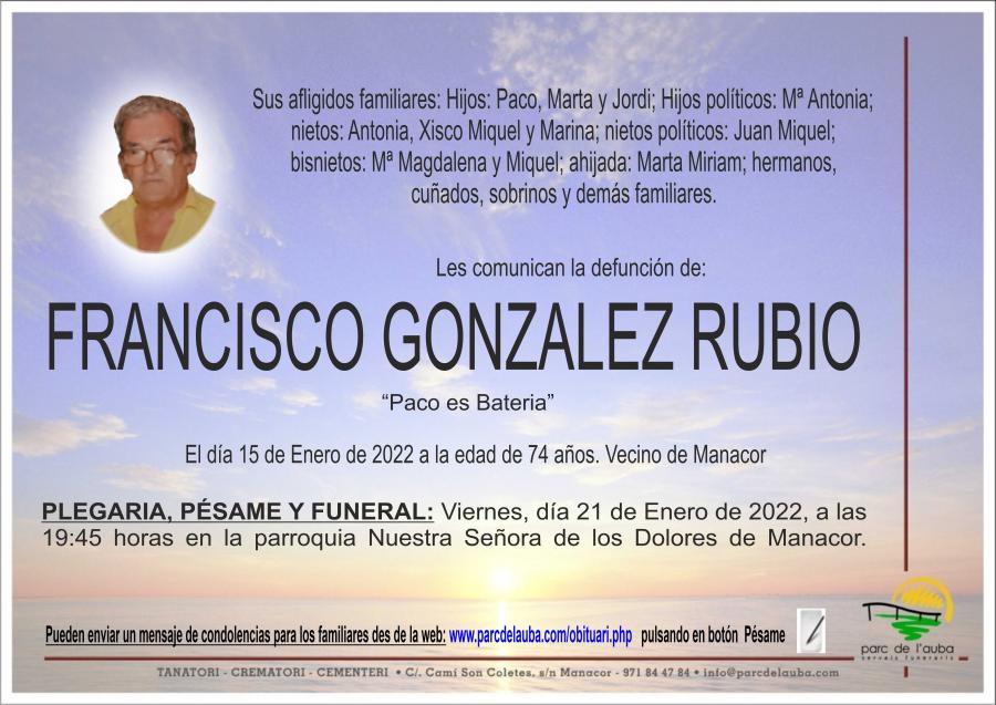 FRANCISCO GONZALEZ RUBIO