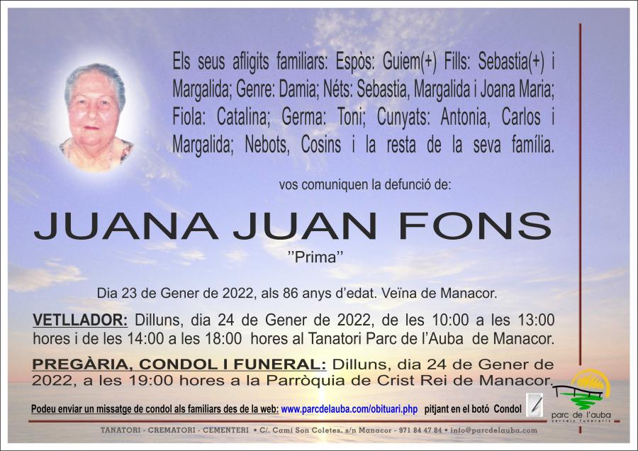 JUANA JUAN FONS