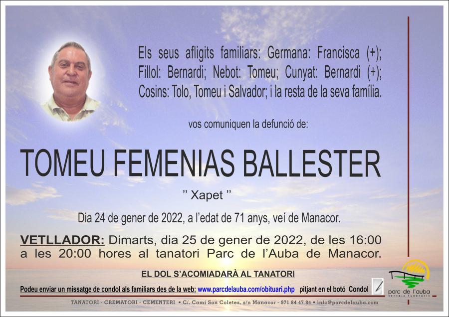 TOMEU FEMENIAS BALLESTER