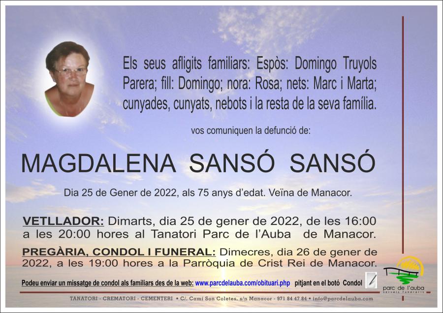 MAGDALENA SANSÓ SANSÓ