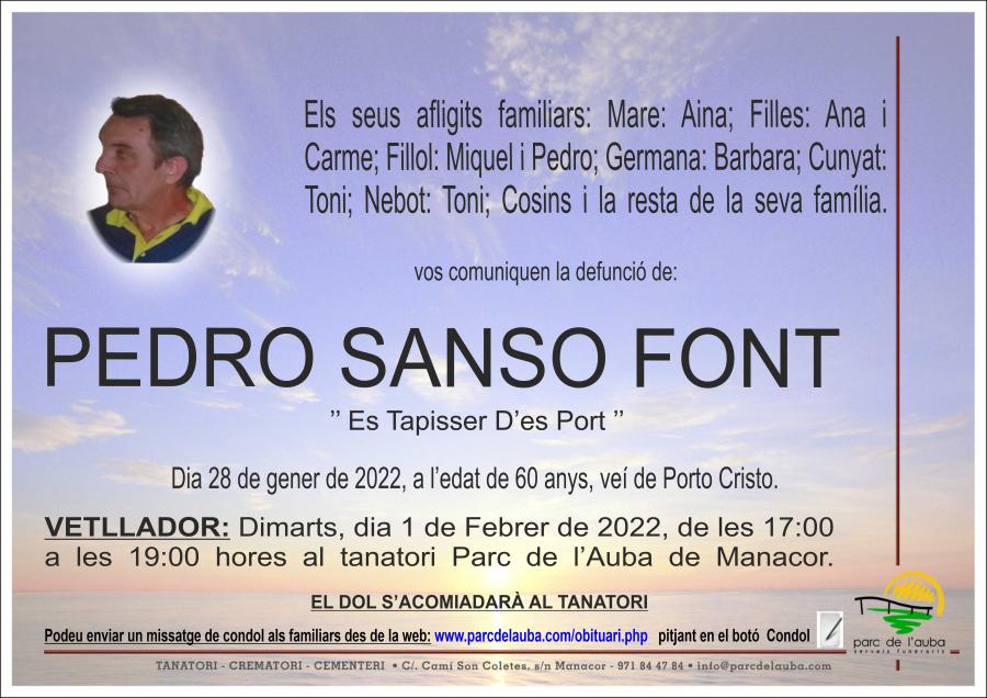 PEDRO SANSO FONT