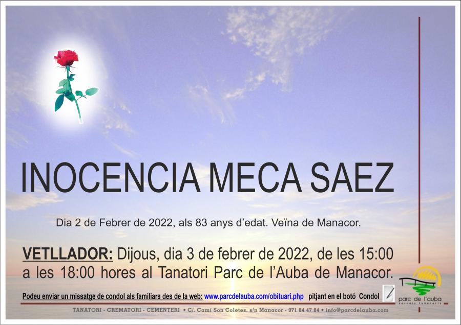 INOCENCIA  MECA SAEZ