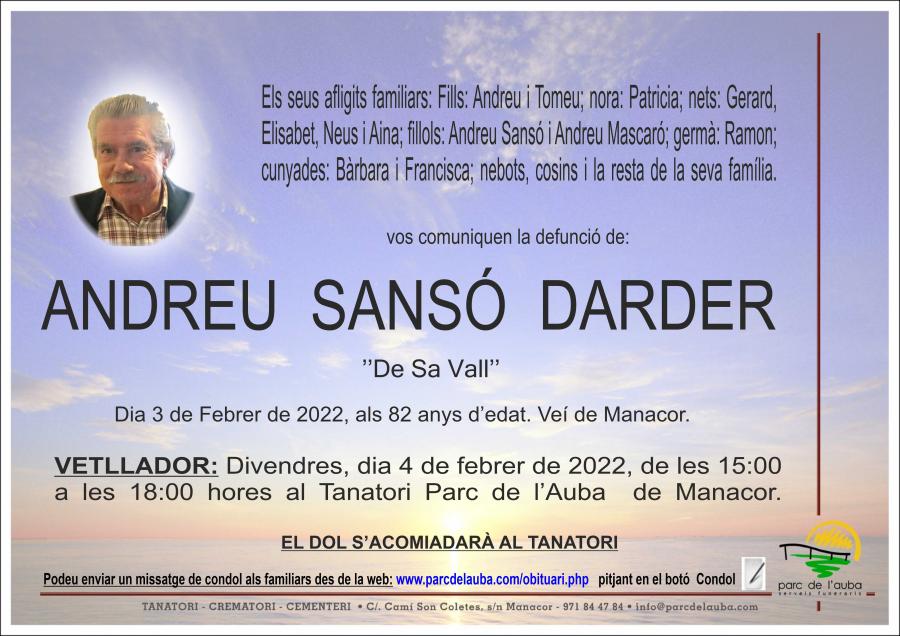 ANDREU SANSÓ DARDER