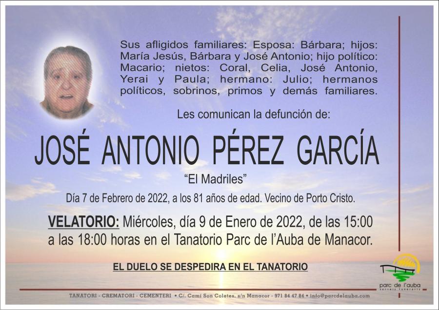 JOSÉ  ANTONIO PÉREZ  GARCÍA